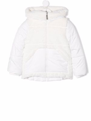 Lapin House padded contrast-panel jacket - White