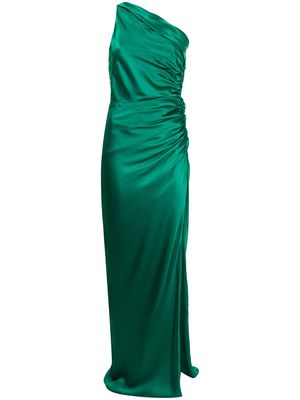 Michelle Mason asymmetric gathered gown - Green