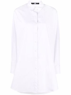 Karl Lagerfeld embellished logo tunic shirt - White