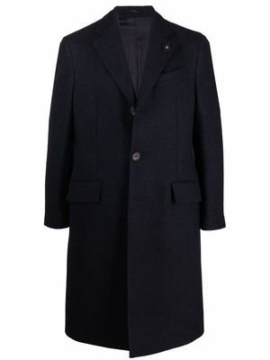 Lardini single-breasted wool coat - Blue
