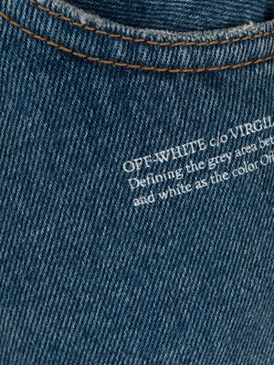 Off-White logo-print flared jeans - Blue