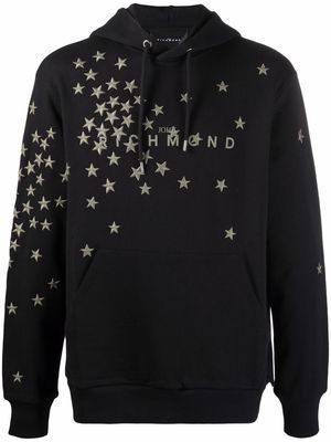 John Richmond embroidered star hoodie - Black