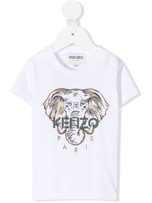 Kenzo Kids logo-print short-sleeve T-shirt - White