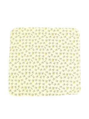 Moschino Kids bear-motif cotton blanket - Yellow