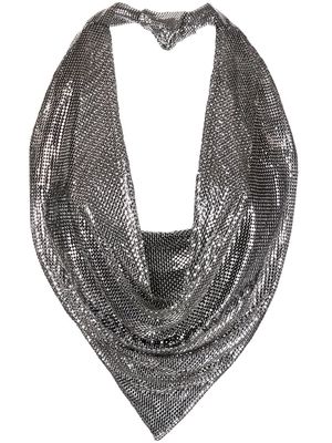 Alexander Wang cowl-neck chainmail halterneck top - Silver
