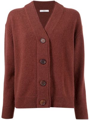 Co ribbed-knit buttoned-up cardigan - Red