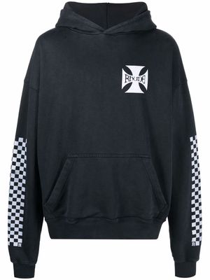 Rhude rear logo-print hoodie - Black