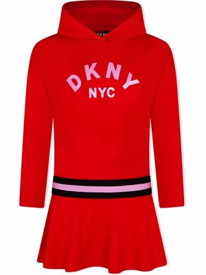 Dkny Kids sequined hooded dress - Red