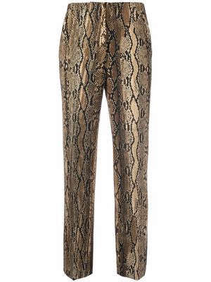 Just Cavalli snake-print straight-leg trousers - Neutrals