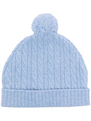 N.PEAL KIDS knitted organic cashmere hat - Blue