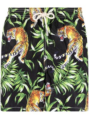 MC2 Saint Barth Tiger-print swim shorts - Black