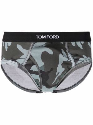 TOM FORD camouflage-print briefs - Green