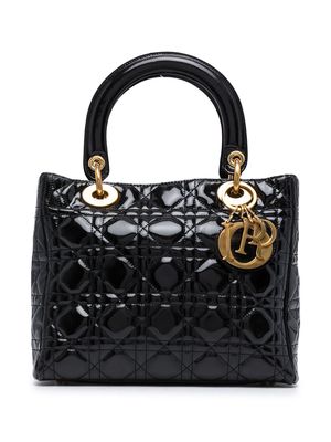 Christian Dior pre-owned mini Cannage Lady Dior bag - Black