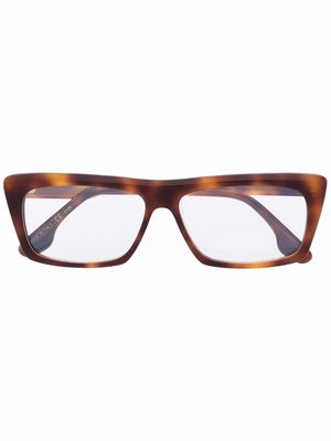 Victoria Beckham Eyewear angular rectangular-framed glasses - Brown