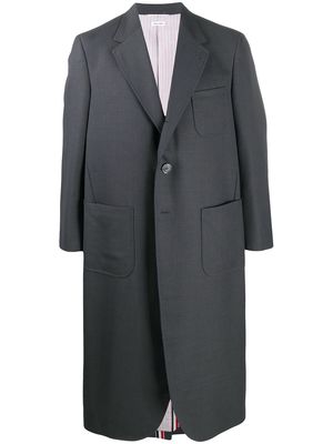 Thom Browne oversized wide lapel coat - 025 DARK GREY