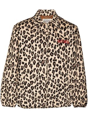 Wacko Maria leopard print coach jacket - Neutrals