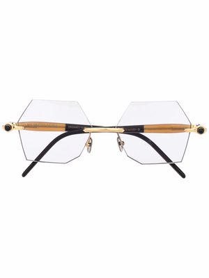 Kuboraum geometric frame sunglasses - Black