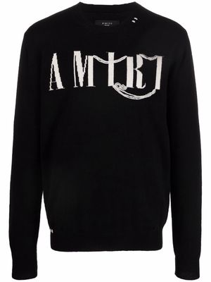 AMIRI jacquard-logo cashmere jumper - Black