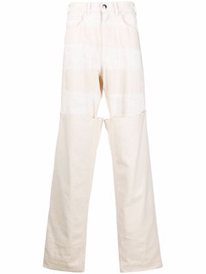 Marni wide layered-leg jeans - Neutrals