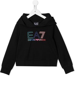 Emporio Armani Kids logo-print hoodie - Black