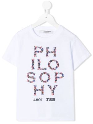 Philosophy Di Lorenzo Serafini Kids logo-print cotton T-shirt - White