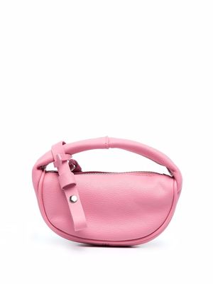BY FAR mini Micro Cush grained leather tote bag - Pink