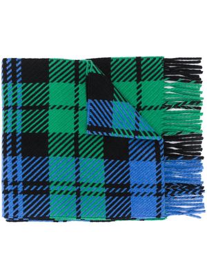 Mackintosh fringed tartan scarf - Blue