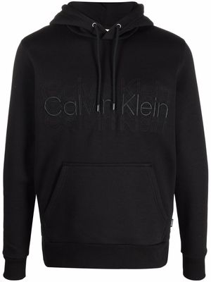 Calvin Klein embroidered-logo hoodie - Black