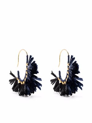 La DoubleJ Bow knotted-raffia hook earrings - Blue