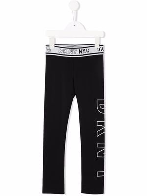 Dkny Kids logo-waistband leggings - Black