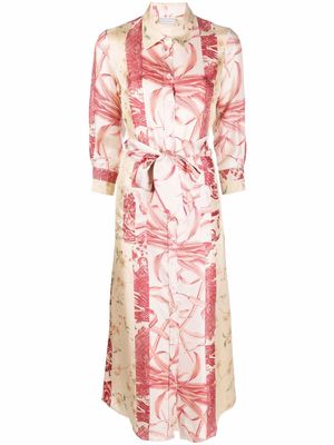Pierre-Louis Mascia floral panelled silk dress - Neutrals