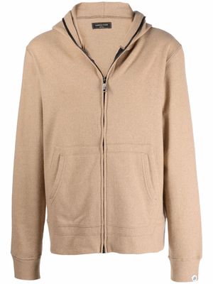 Gabriele Pasini logo-patch cashmere hoodie - Neutrals