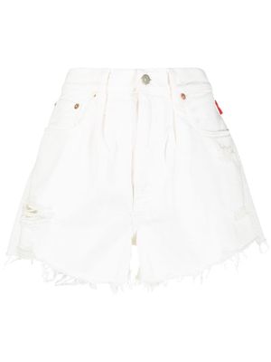 Denimist ripped-detail shorts - White