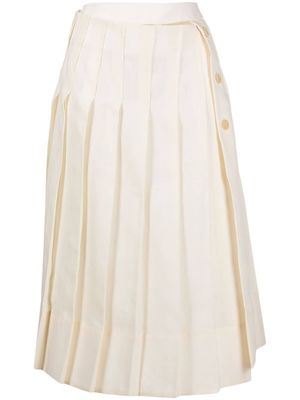 Jacquemus pleated linen skirt - White
