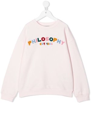 Philosophy Di Lorenzo Serafini Kids textured-logo sweatshirt - Pink