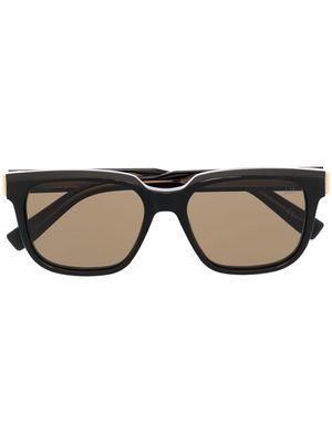 Dunhill rectangle-frame sunglasses - 001 BLACK BLACK BROWN