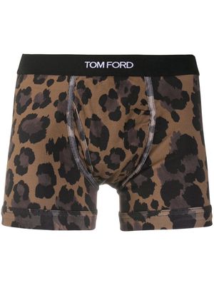 TOM FORD leopard-print boxers - Brown