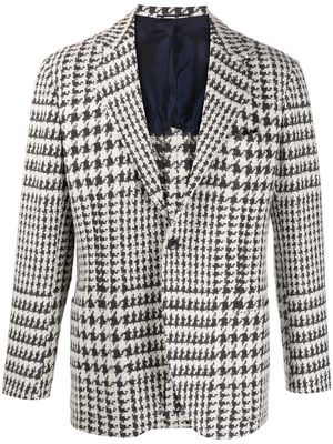 Kiton houndstooth cashmere-blend blazer - White