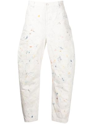 John Elliott Sendai paint splatter trousers - White