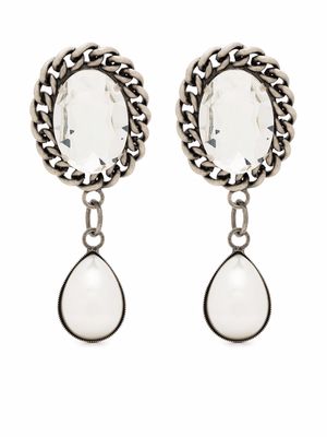 Alessandra Rich crystal-embellished clip-on earrings - Silver