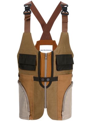 White Mountaineering Camping zip-up vest - Brown