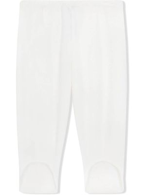 Dolce & Gabbana Kids embroidered-feet chenille trousers - White