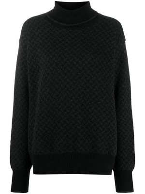 Drumohr geometric-pattern roll-neck jumper - Black