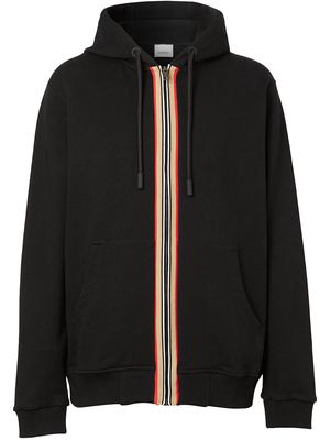 Burberry Icon Stripe zip-up hoodie - Black