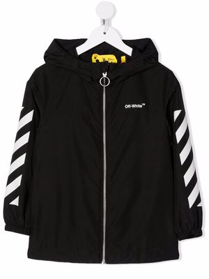 Off-White Kids chest logo-print jacket - Black