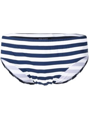 Ron Dorff stripe-print swimming trunks - Blue