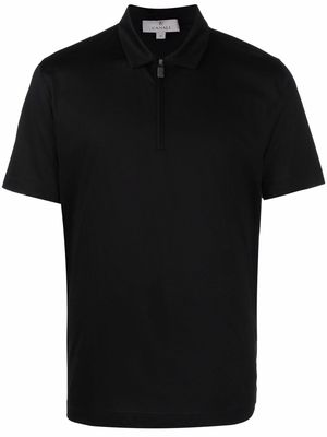 Canali zip-collar T-shirt - Black