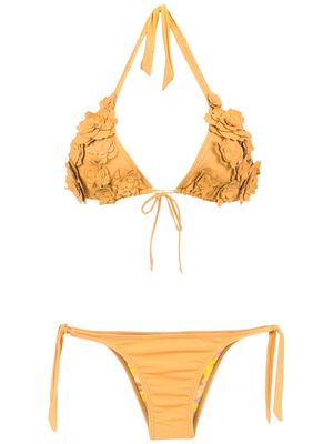 Amir Slama embroidered bikini set - Yellow