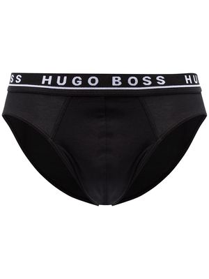 BOSS three piece set logo waistband briefs - Black