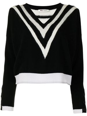 Ports 1961 chevron-knit jumper - Black
